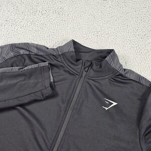 Gymshark Track Jacket Mens Large Gray Full Zip Athletic Lightweight Stretch
